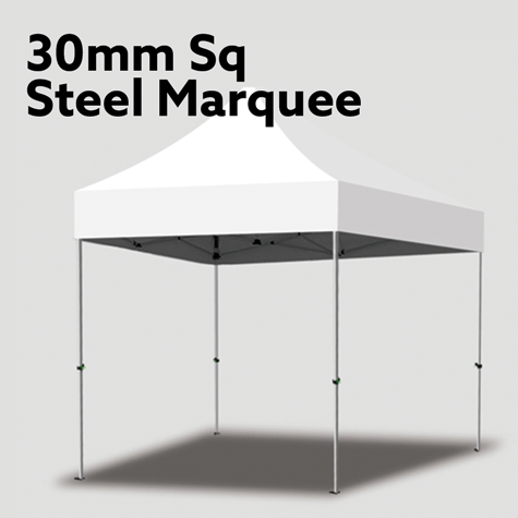 30mm Sq Steel Marquee Frame with Custom Printed Canopy 30mm Sq Steel Marquee Frame with Custom Printed Canopy